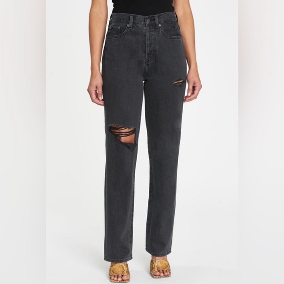 Pistola Cassie Super High Rise Straight jeans in black P00016322RK size 27 - Picture 1 of 14